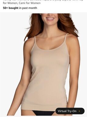 Vanity Fair White Seamless Cami with Adjustable Straps